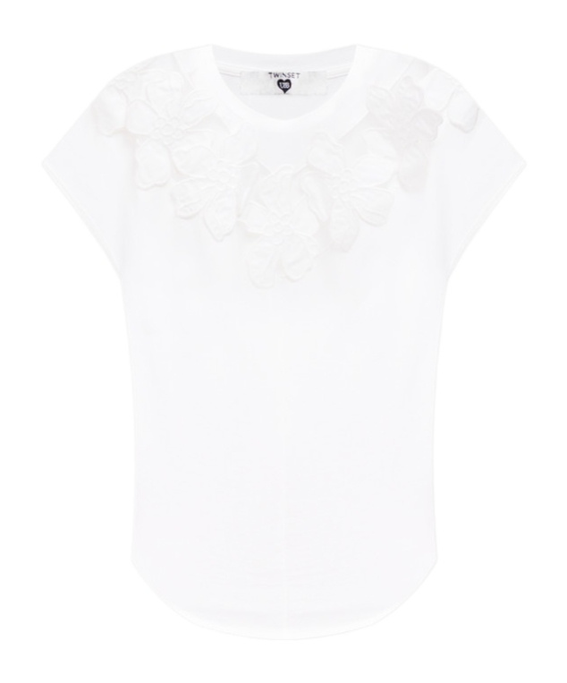 Twinset Floral Patch T-shirt In White