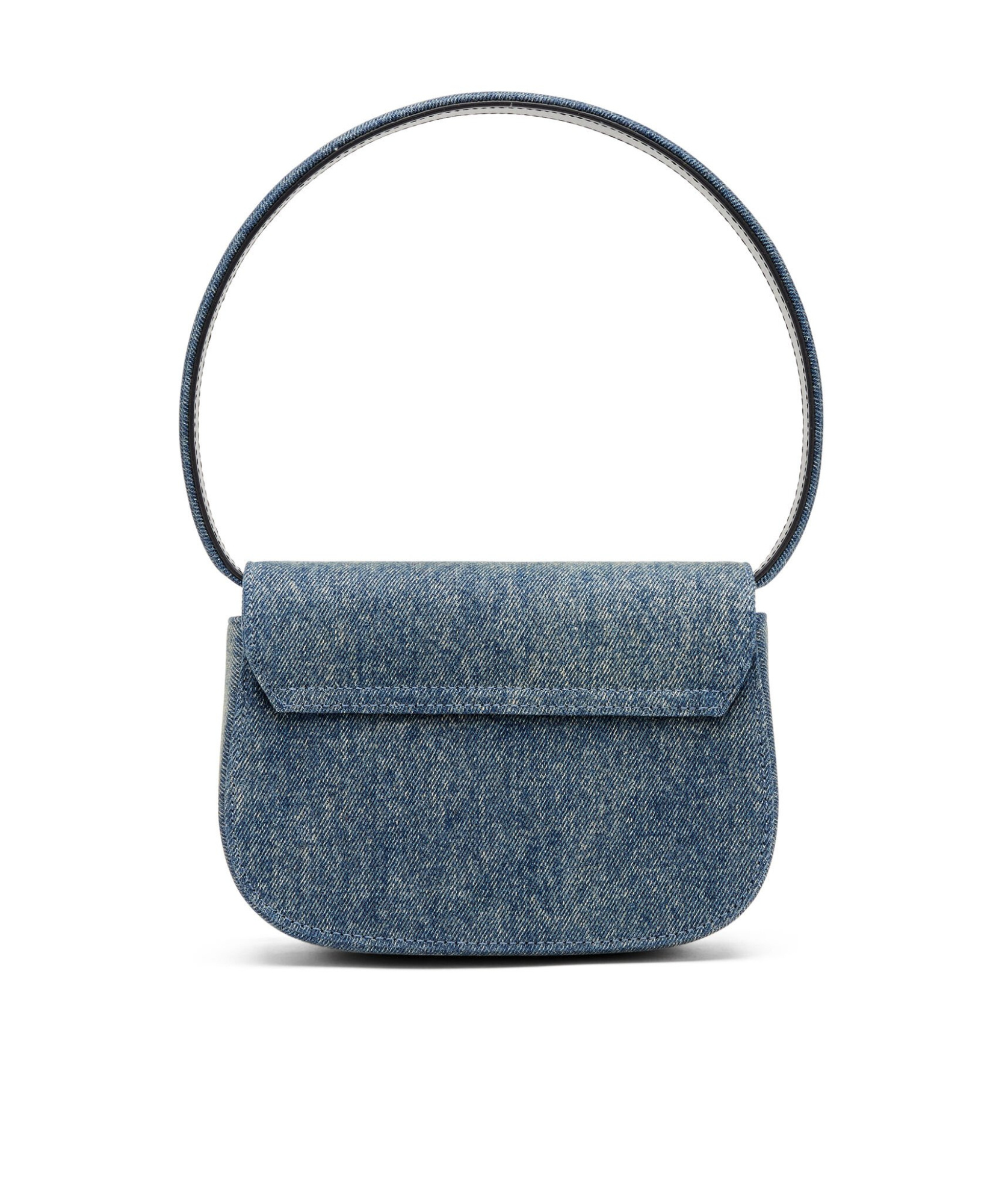 Diesel Shoulder Bag In Blue Denim With Leather Trims And Oval D Plaque