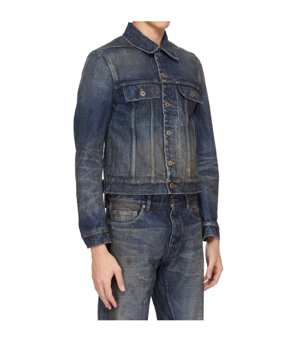 Rick Owens Drkshdw Long-sleeved Denim Jacket In Blue