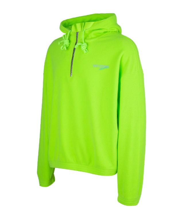 We11 Done Logo Hooded Sweater In Green