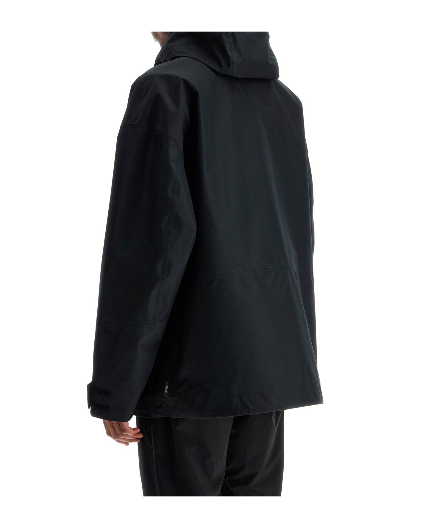 Herno Long-sleeved Hooded Jacket In Black