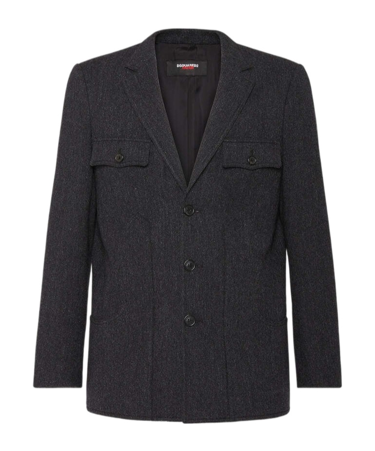 Dsquared2 Single-breasted Tailored Blazer In Gray