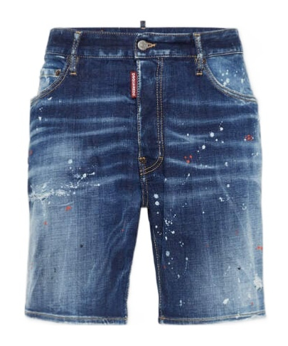 Dsquared2 Cropped Jeans With Paint Splatters In Blue
