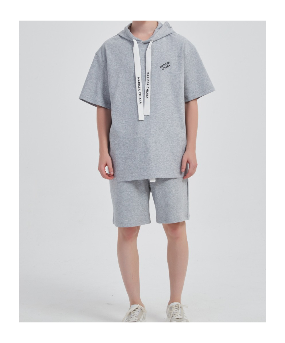 Marissa Chiara Webbing Drawstring Shorts In Gray