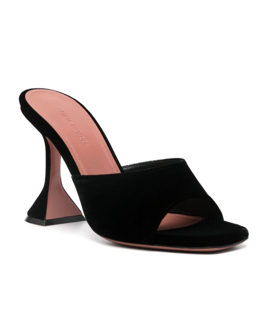 Shop Amina Muaddi Open-toed High-heeled Sandals In Black