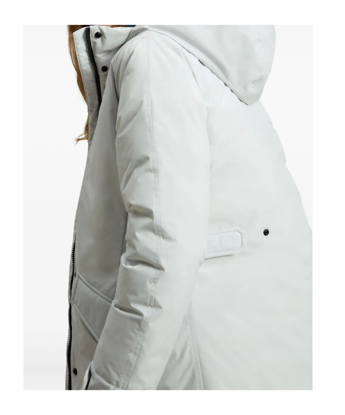 Woolrich Cloud Stand-collar Belted Coat In Metallic