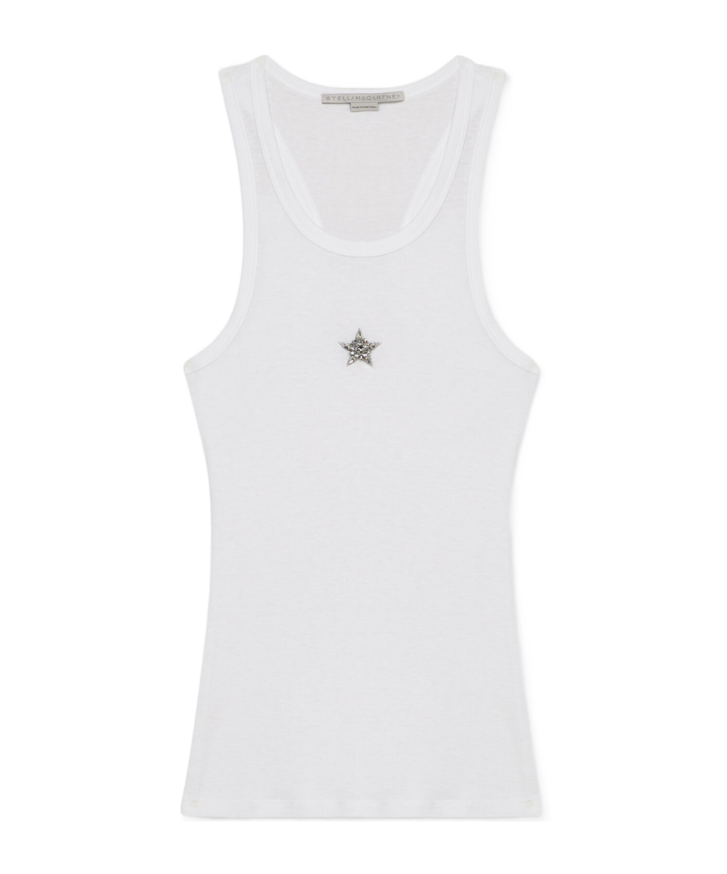 Stella Mccartney Star Appliqué Ribbed Tank Top In White