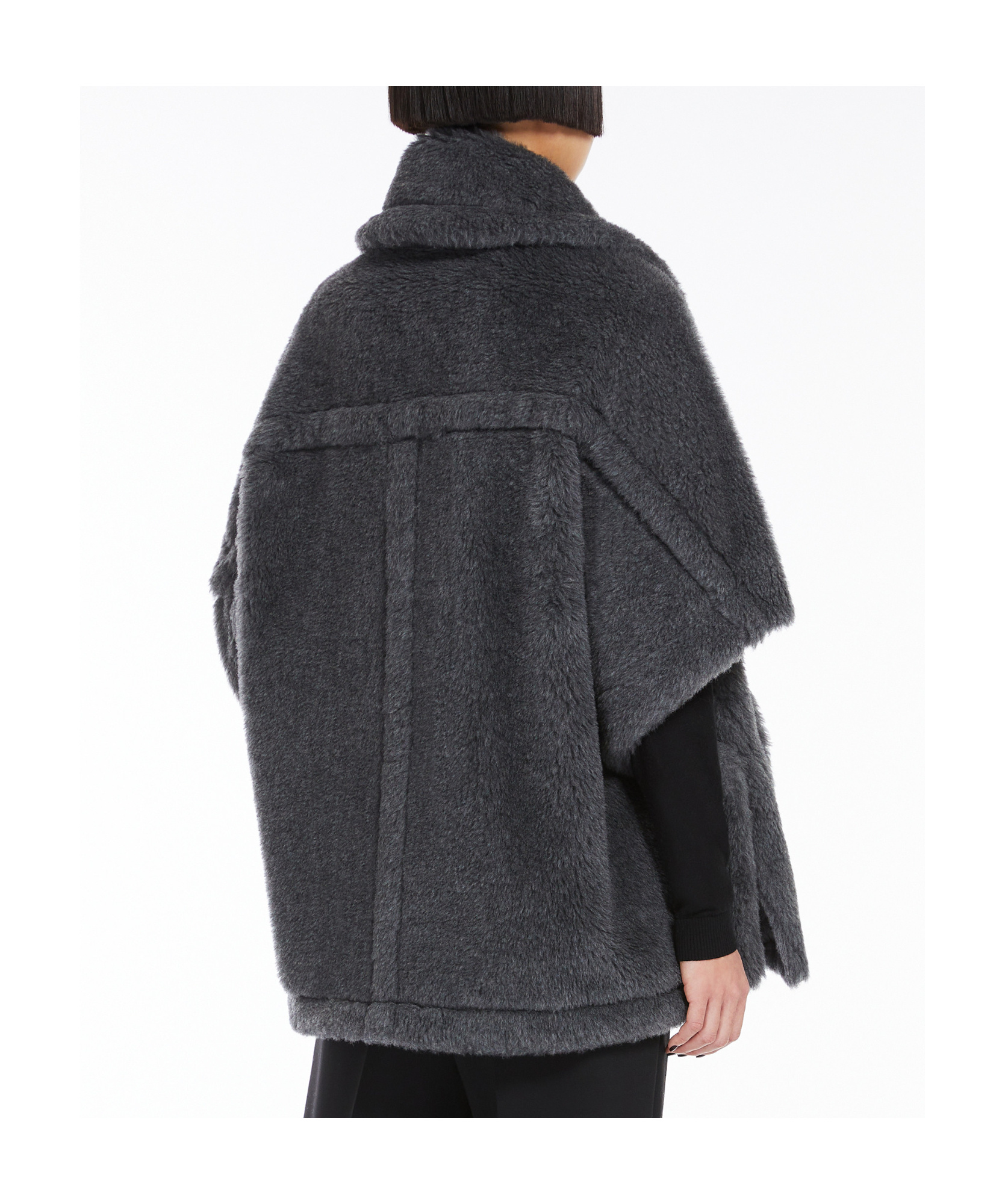 Max Mara New Manto Virgin Wool-blend Cape In Black