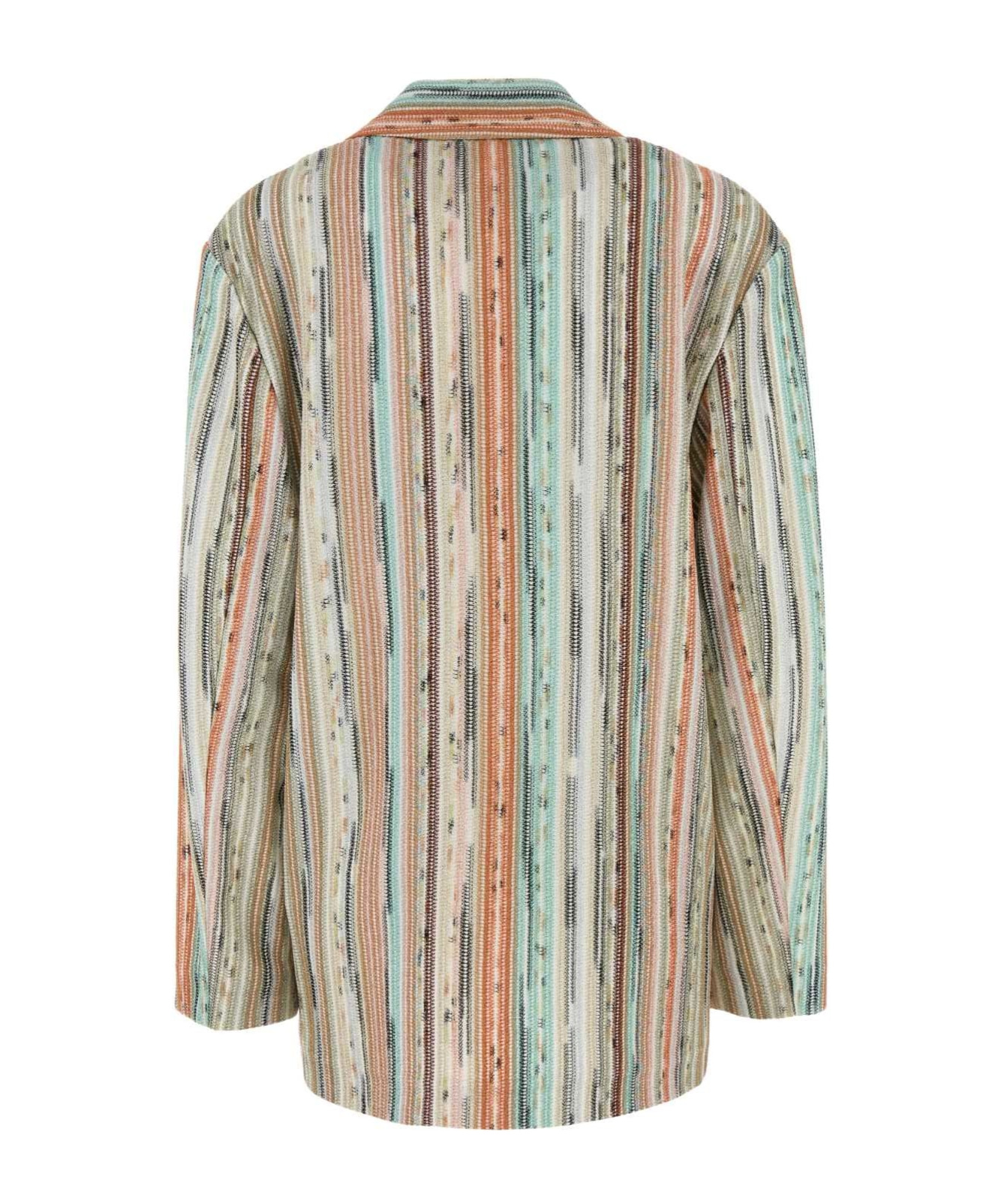 Shop Missoni Double-breasted Blazer In Nude