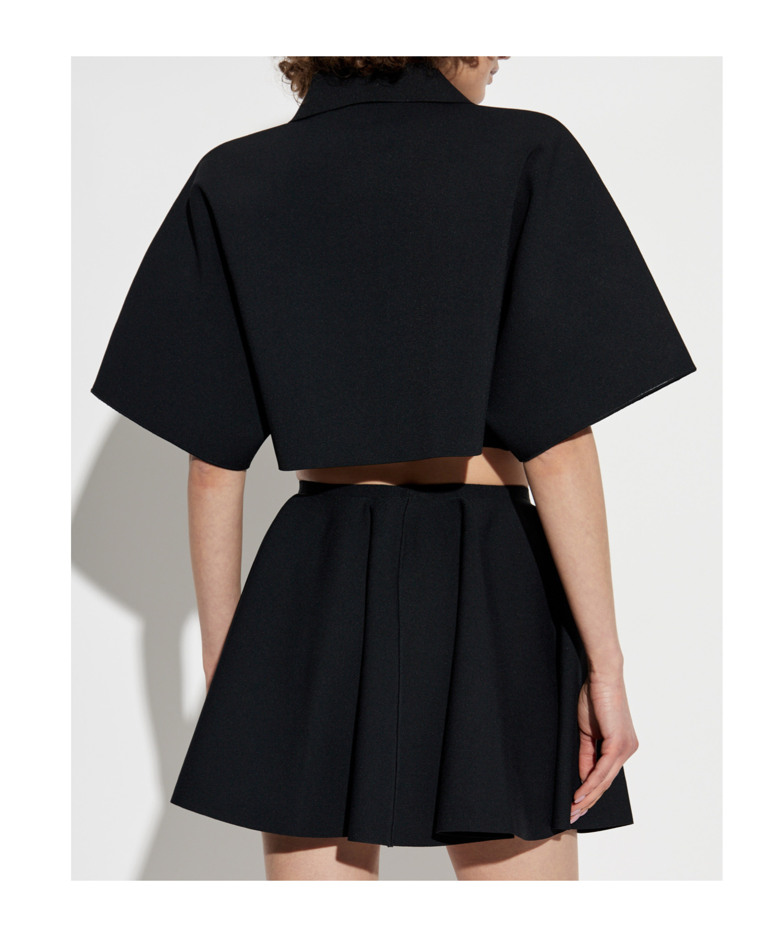 Shop Alaïa Lapel Short Sleeve Polo Shirt In Black