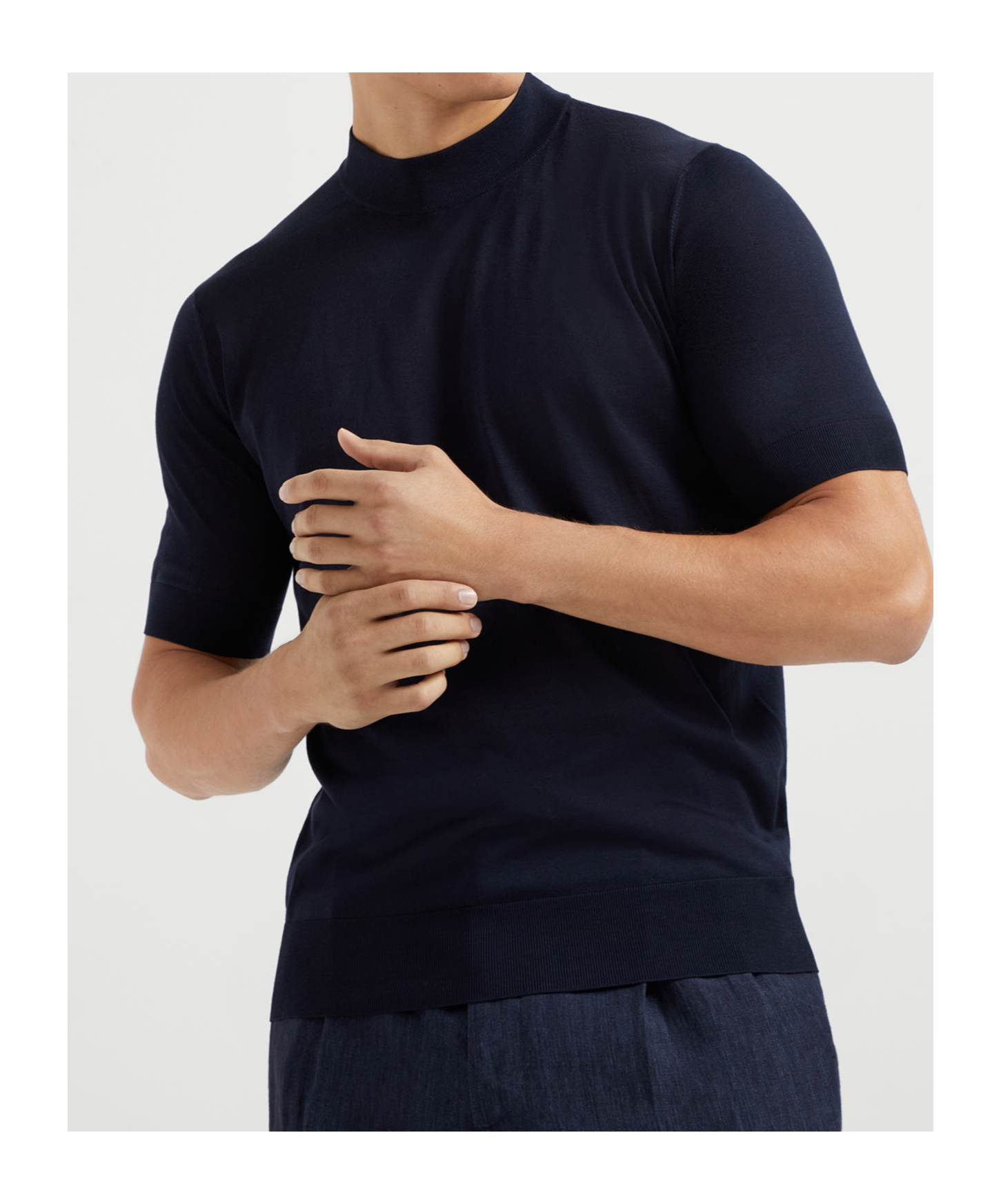Brunello Cucinelli Knitted T-shirt In Black