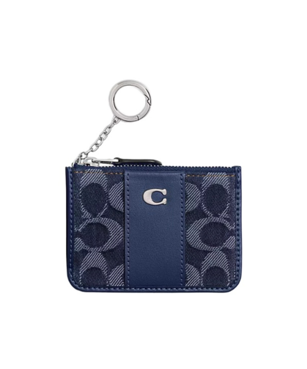 Coach Essential Mini Id Card Case In Signature Denim