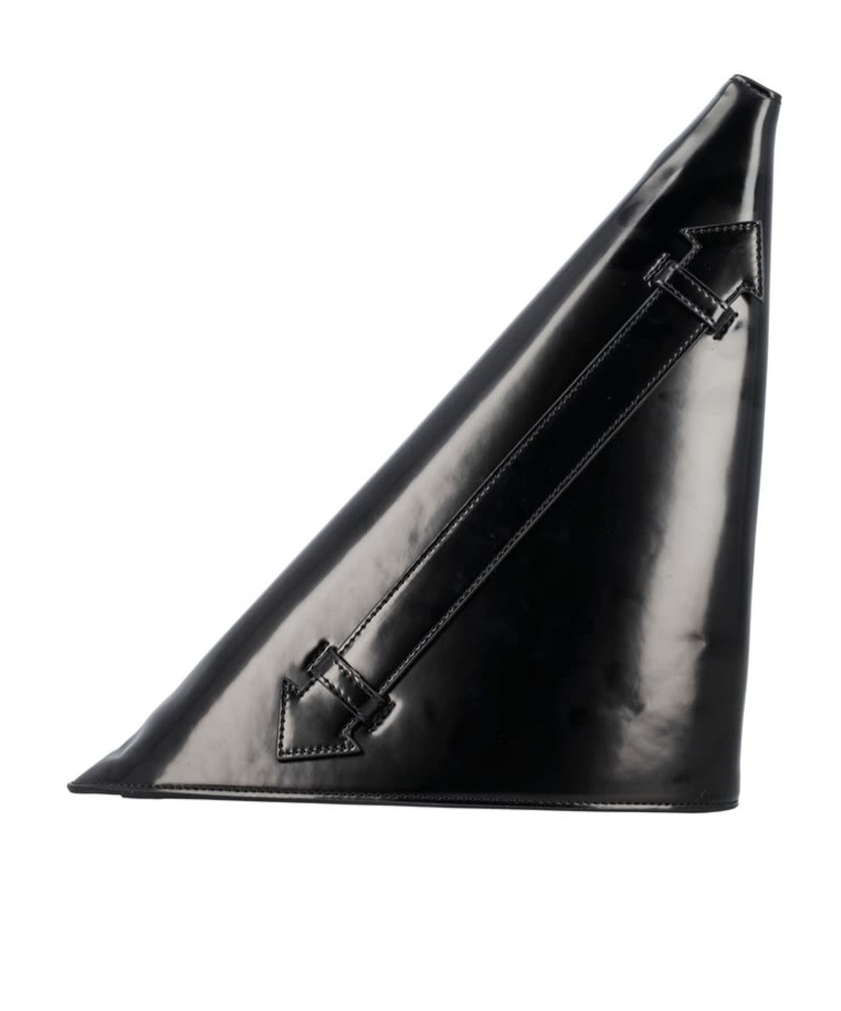 Msgm Triangle-shape Clutch Bag In Black