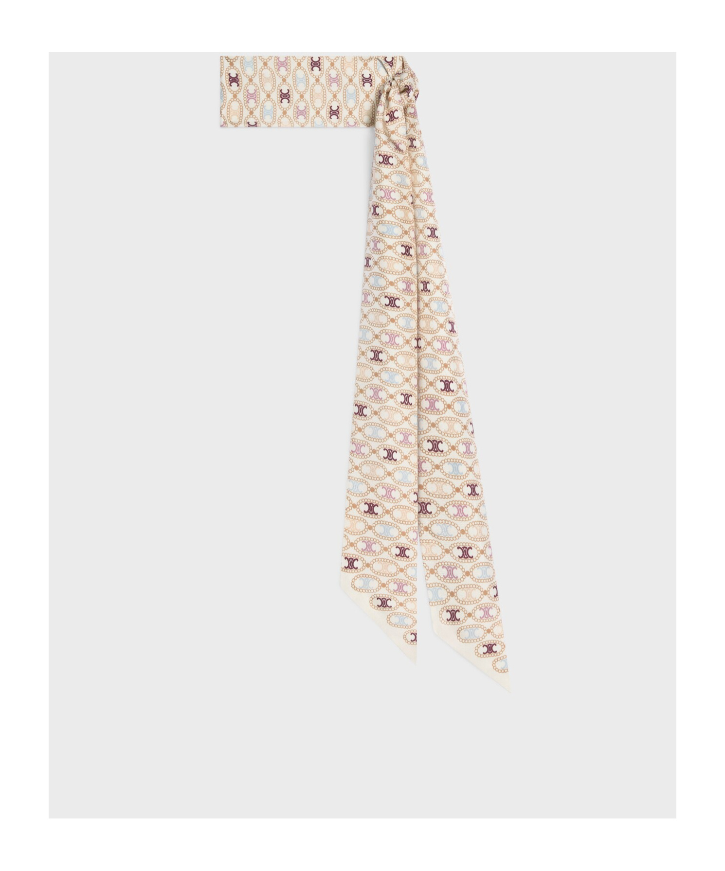 Celine Lavalliere In Triomphe Silk Twill In Vanilla/multicolor