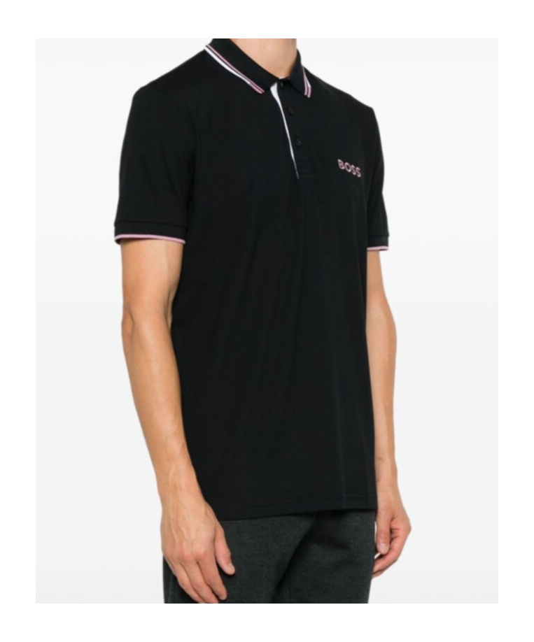 Hugo Boss Short-sleeved Polo Shirt In Black
