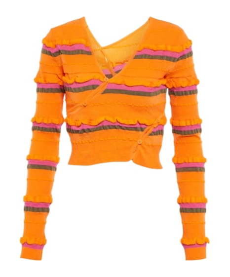 Jacquemus Le Cardigan Tordu Cropped Cardigan In Orange