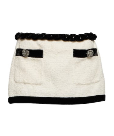 Area Embellished Boucle Miniskirt In Multi
