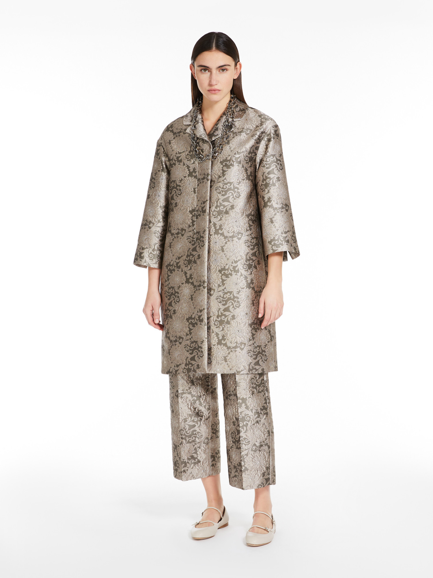 Max Mara Long-sleeved Coat In Gray