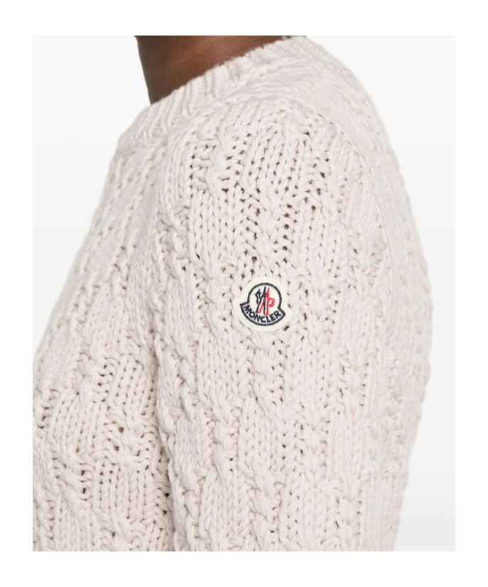Moncler Textured Wool Sweater In Neutral