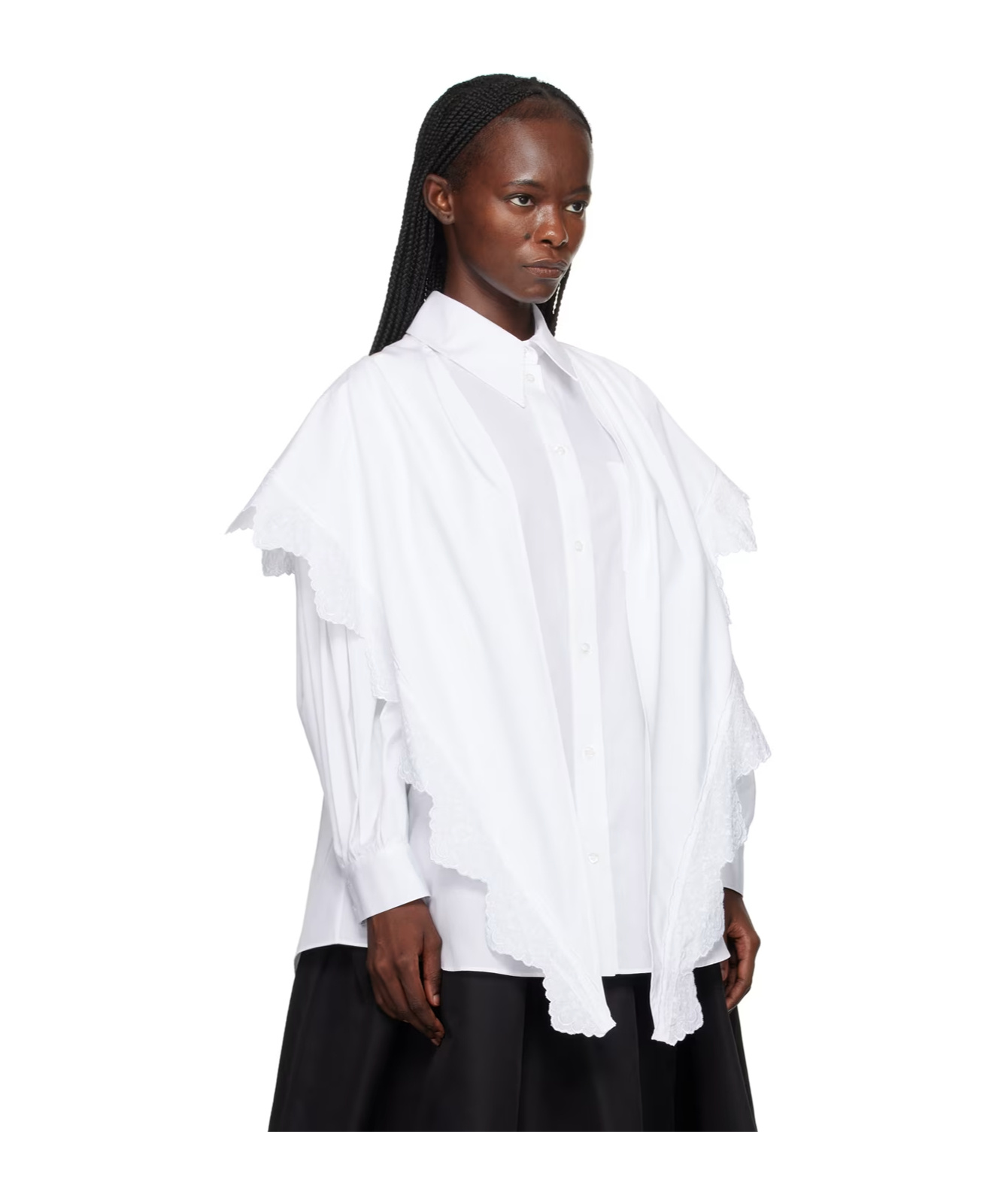 Simone Rocha White Pointed Collar Shirt In White