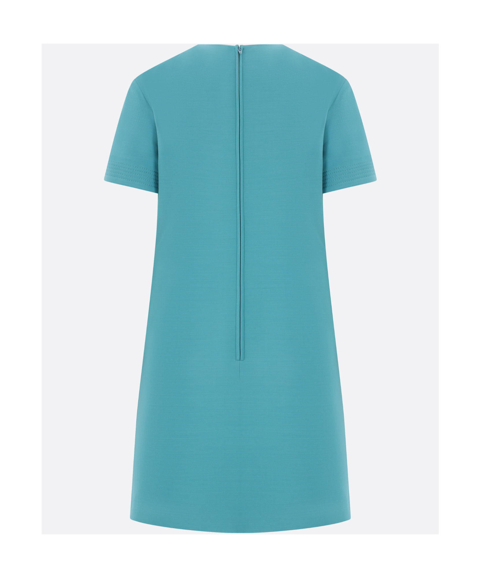 Valentino V-logo Pocket Short-sleeve Crepe Mini Dress In Blue