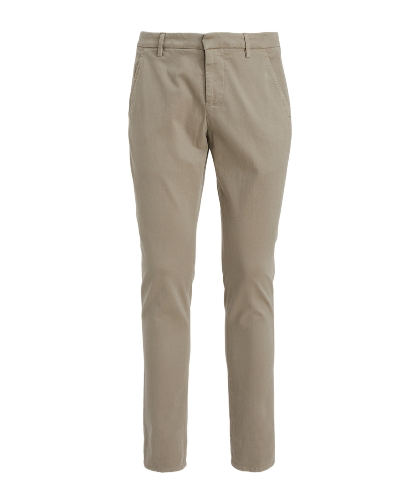 Dondup Cotton Trousers With Belt Loops And Pockets In Neutral