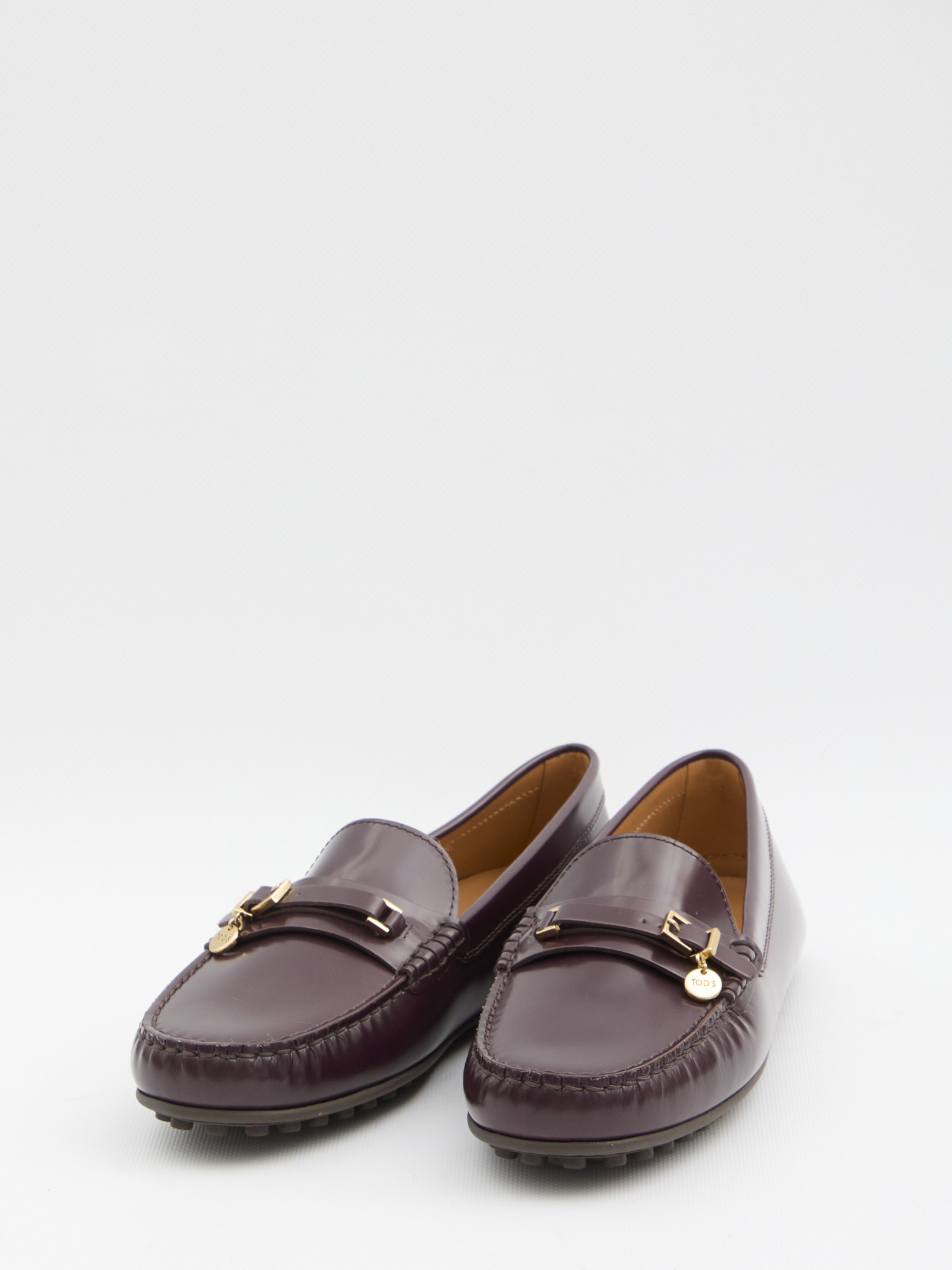 Tod's Logo Plaque Buckle Loafers In Black