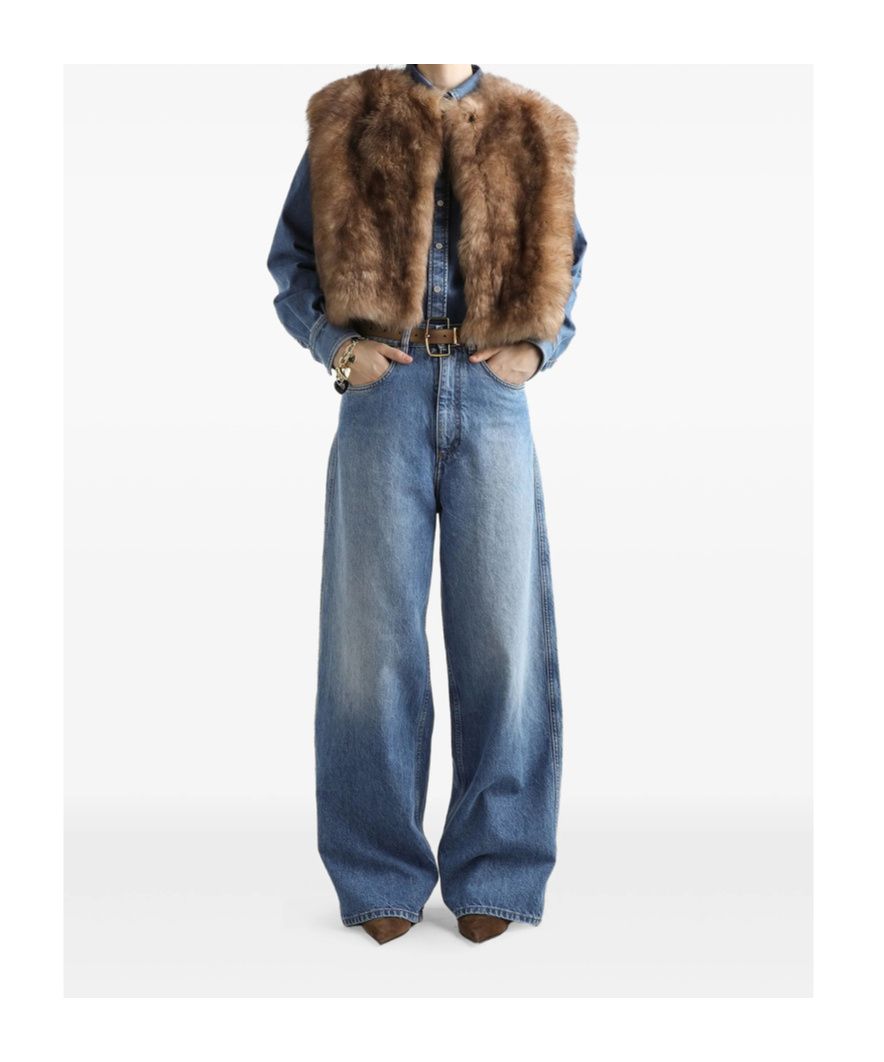 Dolce & Gabbana Blue Five Pocket Jeans With Metallic Logo Patch On The Back In Denim Woman In Blue