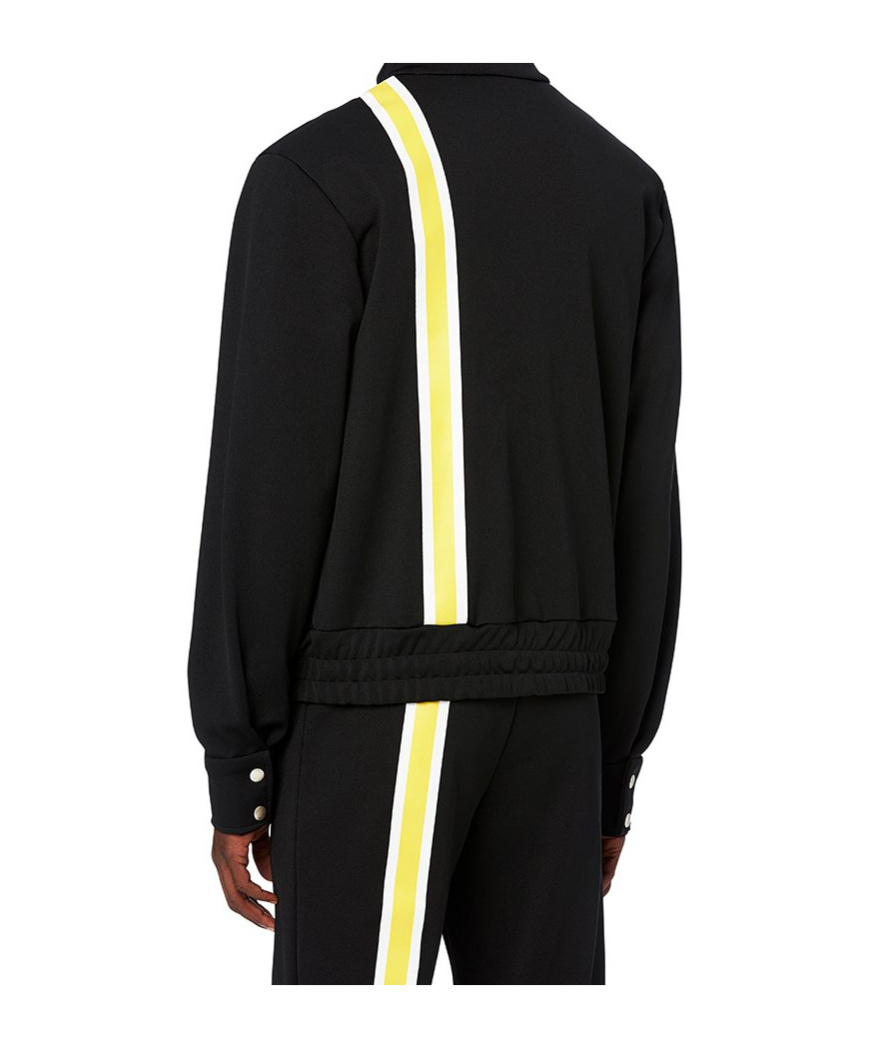 Palm Angels Monogram Striped Track Jacket In Black