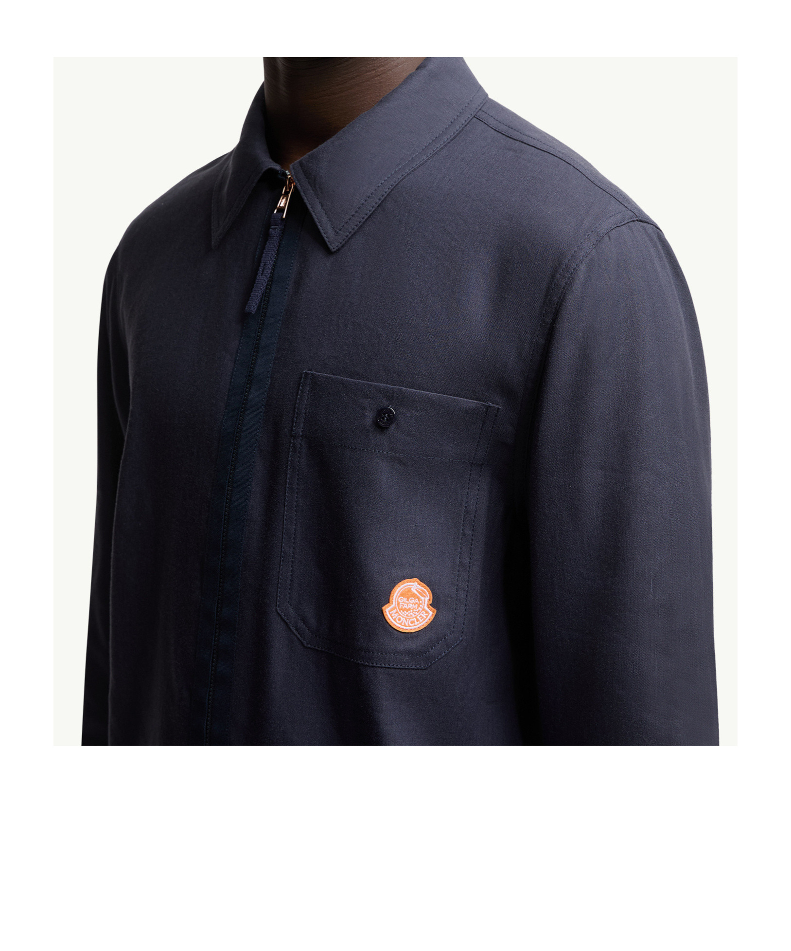 Moncler Chemise En Lin Mélangé X Gilga Farm By Donald Glover In Blue