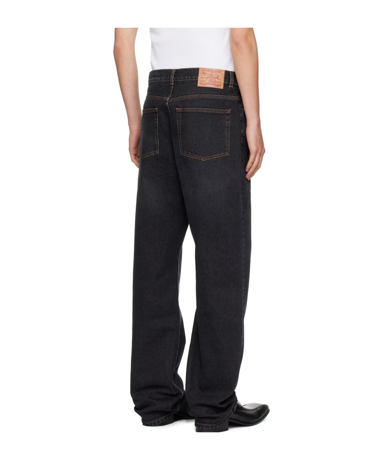 Y/project Ssense Exclusive Black Crystal Jeans In Black