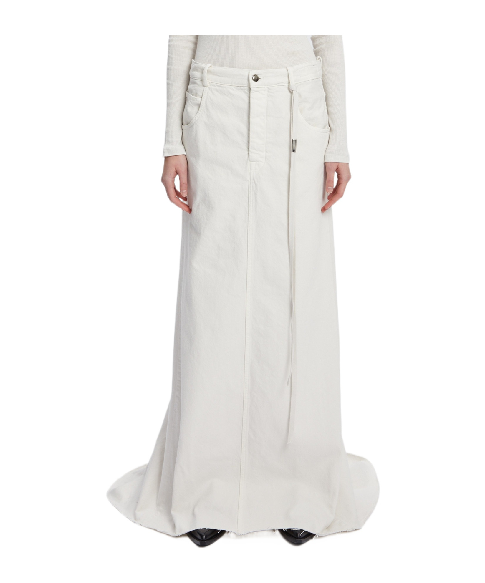 Ann Demeulemeester Belt Loop Skirt In White