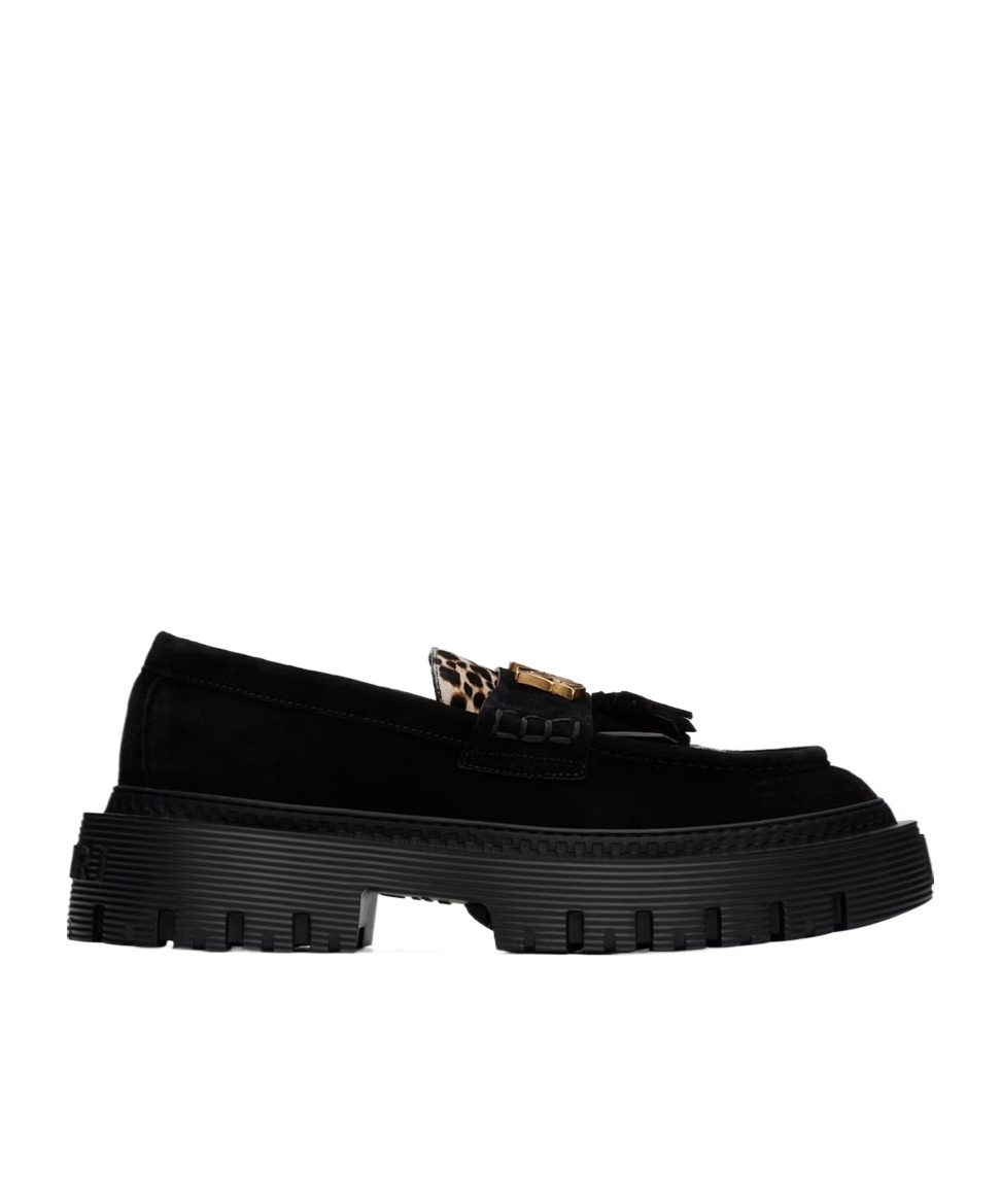 Amiri Ma Tassel Leopard-print Jumbo Loafers In Black