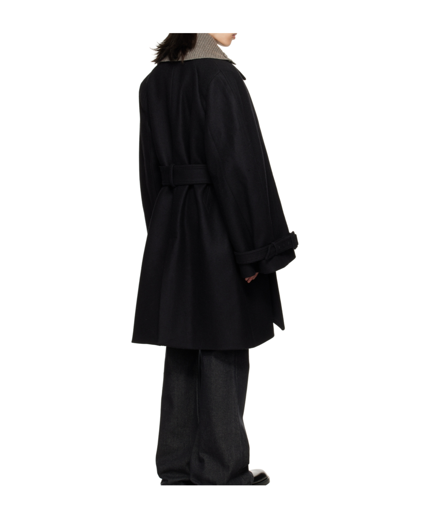 Egonlab Raglan Sleeve Coat In Black