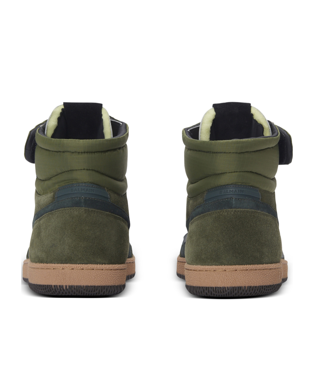 Shop Balmain Swan Mid-top Trainers In Calfskin And Suede In Black