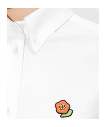 Kenzo Boke Flower Embroidered Slim-fit Shirt In White