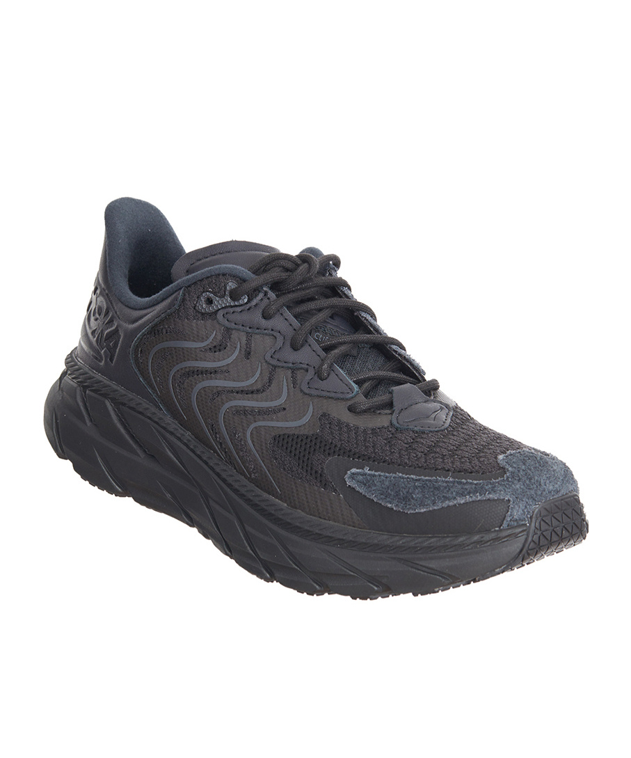 Shop Hoka Lace-up Low-cut Sneakers In Black
