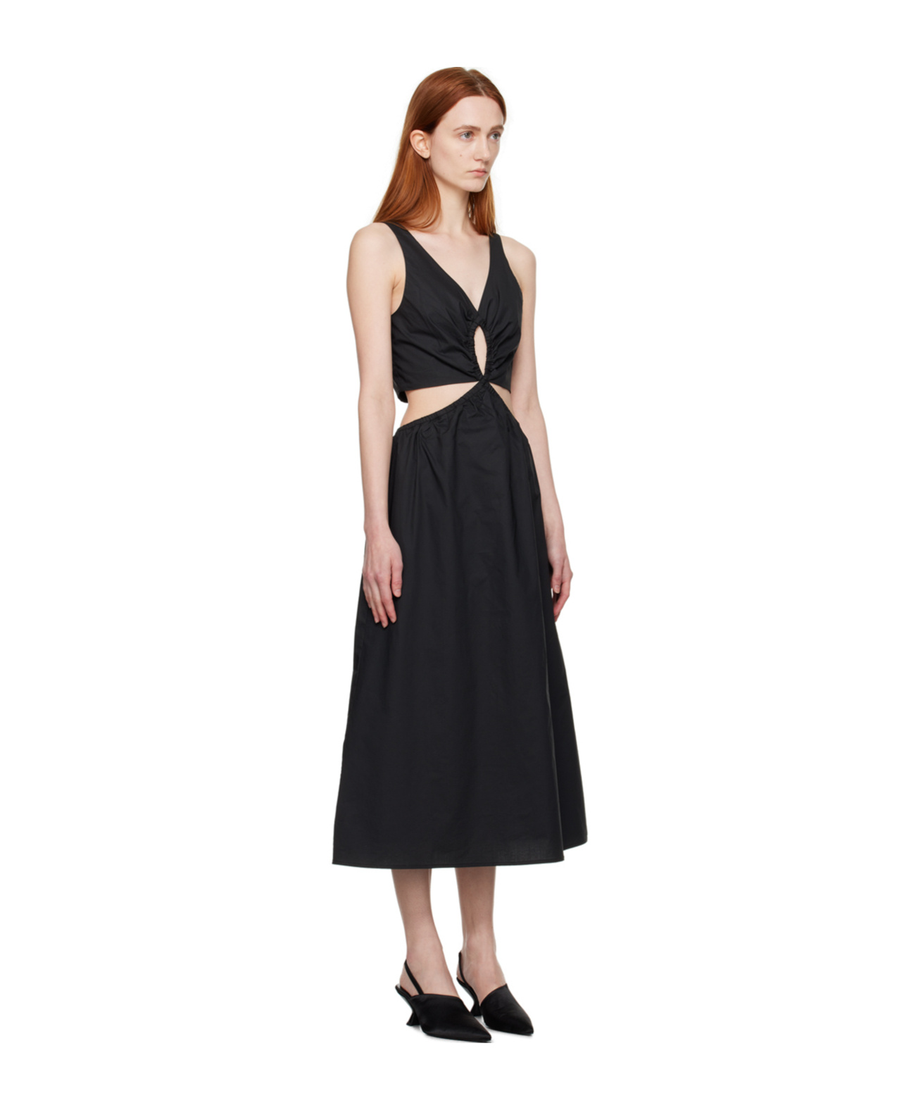 ANINE BING CUT-OUT DETAIL MIDI DRESS