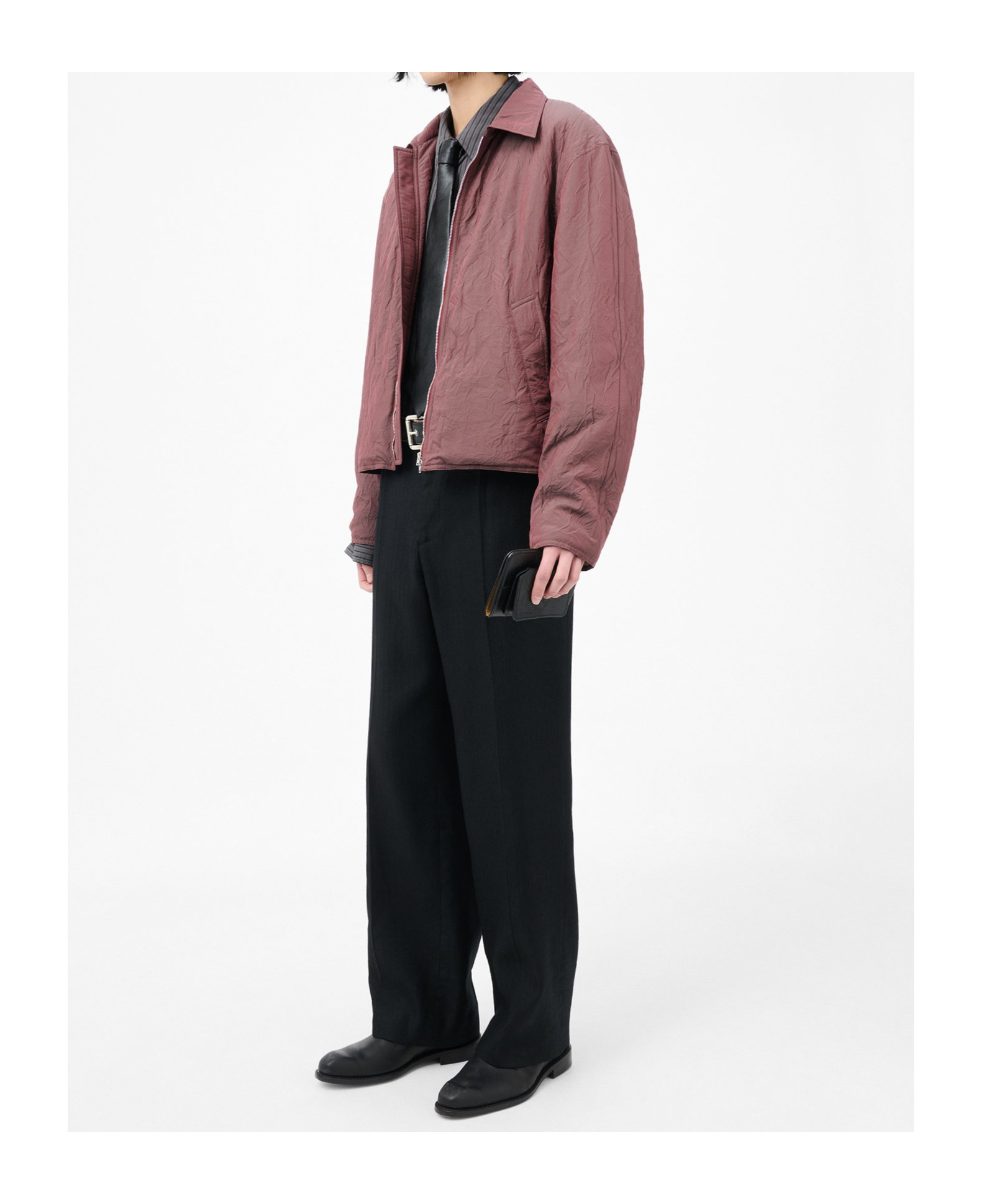 Our Legacy Mens Shining Cherry Slight Classic-collar Nylon Jacket In Red