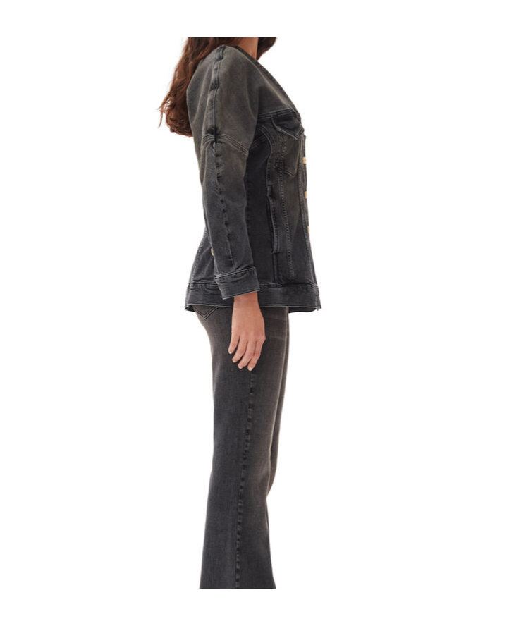 Ganni Tint Edge Denim Jacket In Black