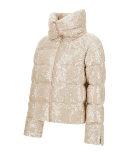 Herno Cape In Shimmering Lace Layer In Nude