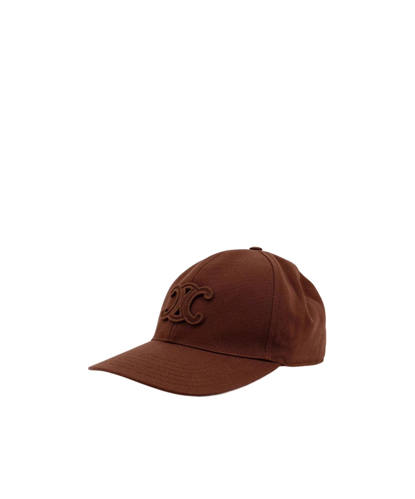 Celine Women Cotton Baseball Hat In Brown