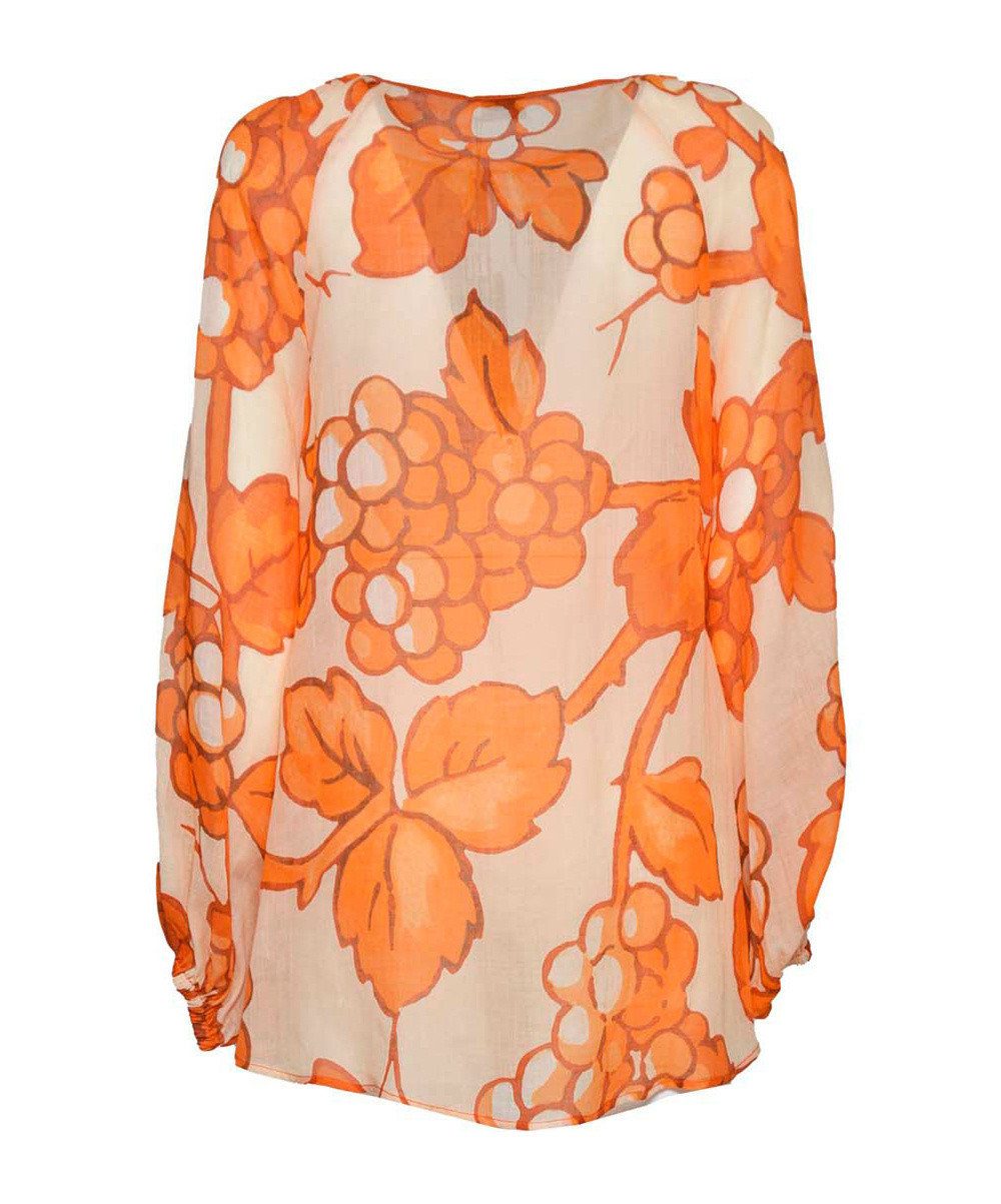 Etro Floral Printed Blouse In Orange