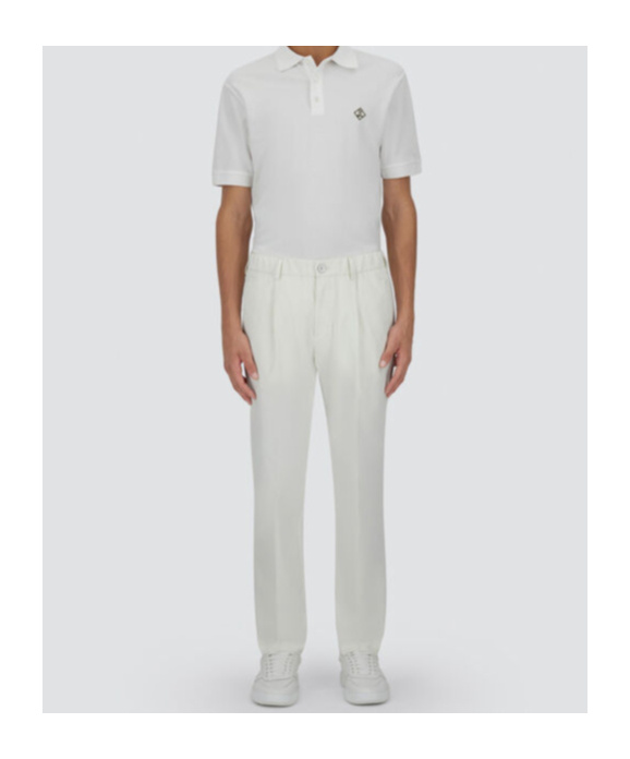 Herno Cotton Feel Trousers With Drawstring In White