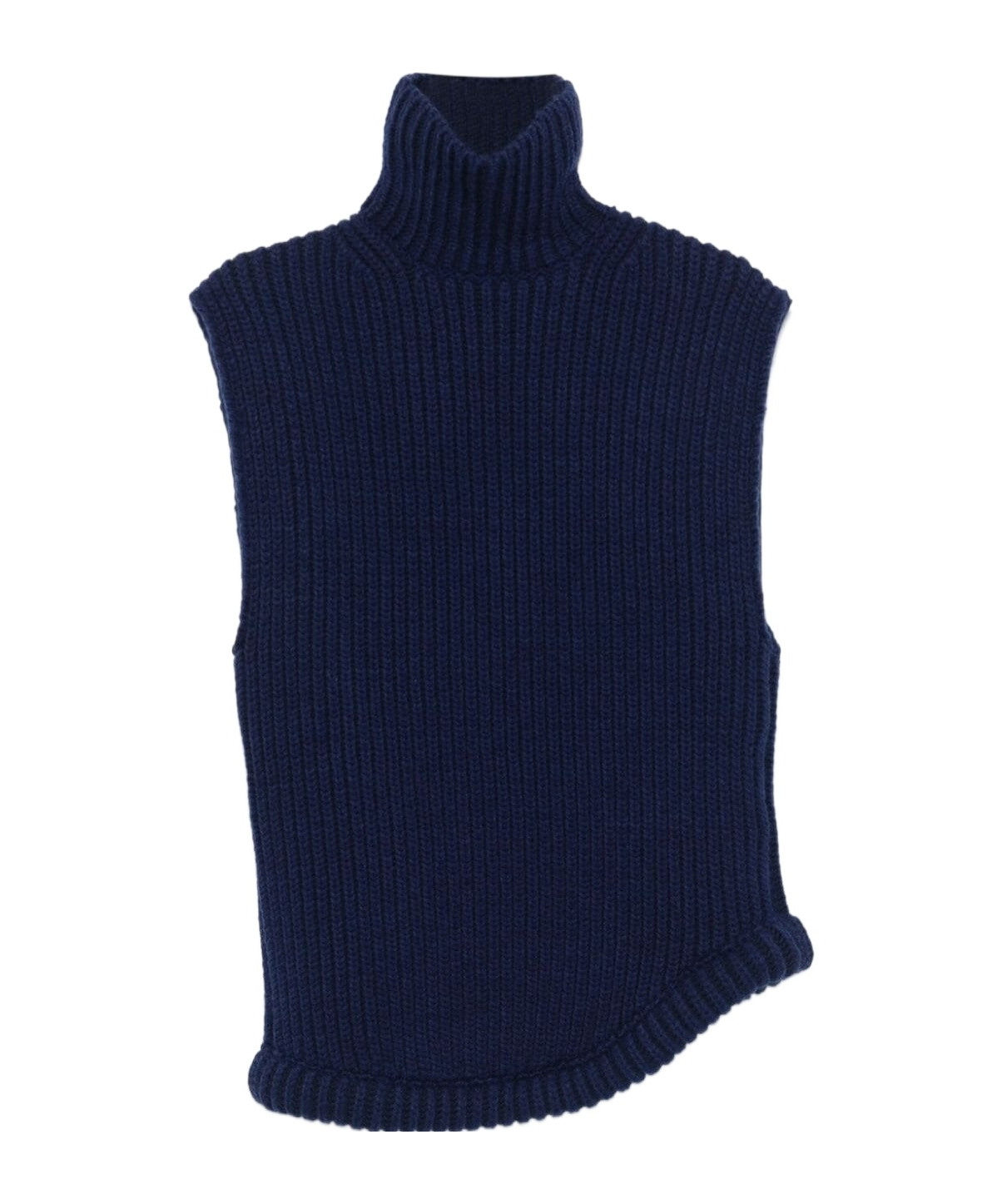 VICTORIA BECKHAM SLEEVELESS HIGH-NECK KNITTED PULLOVER