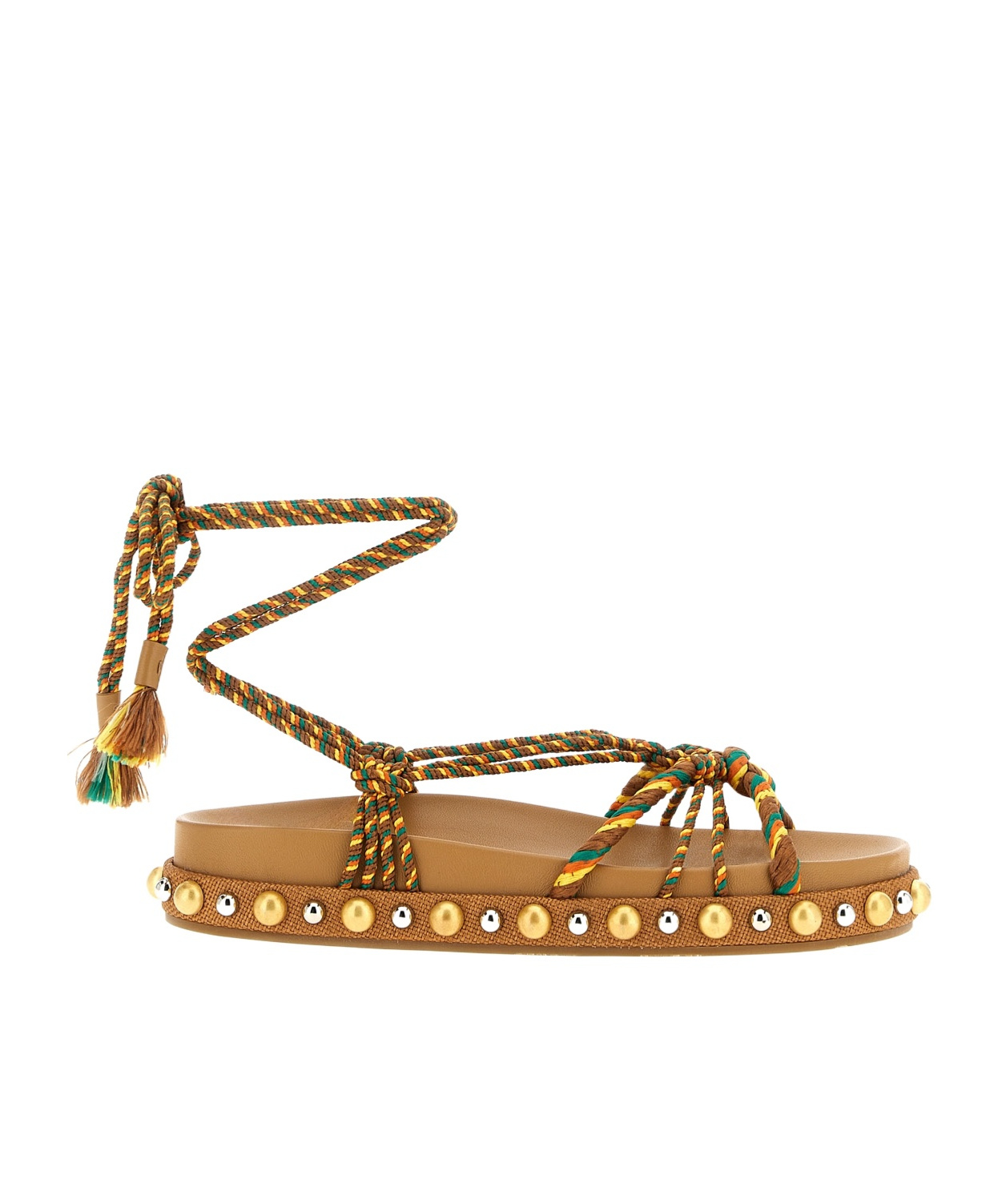 Aquazzura Exotic Rope Tassel Sandals In Multicolor