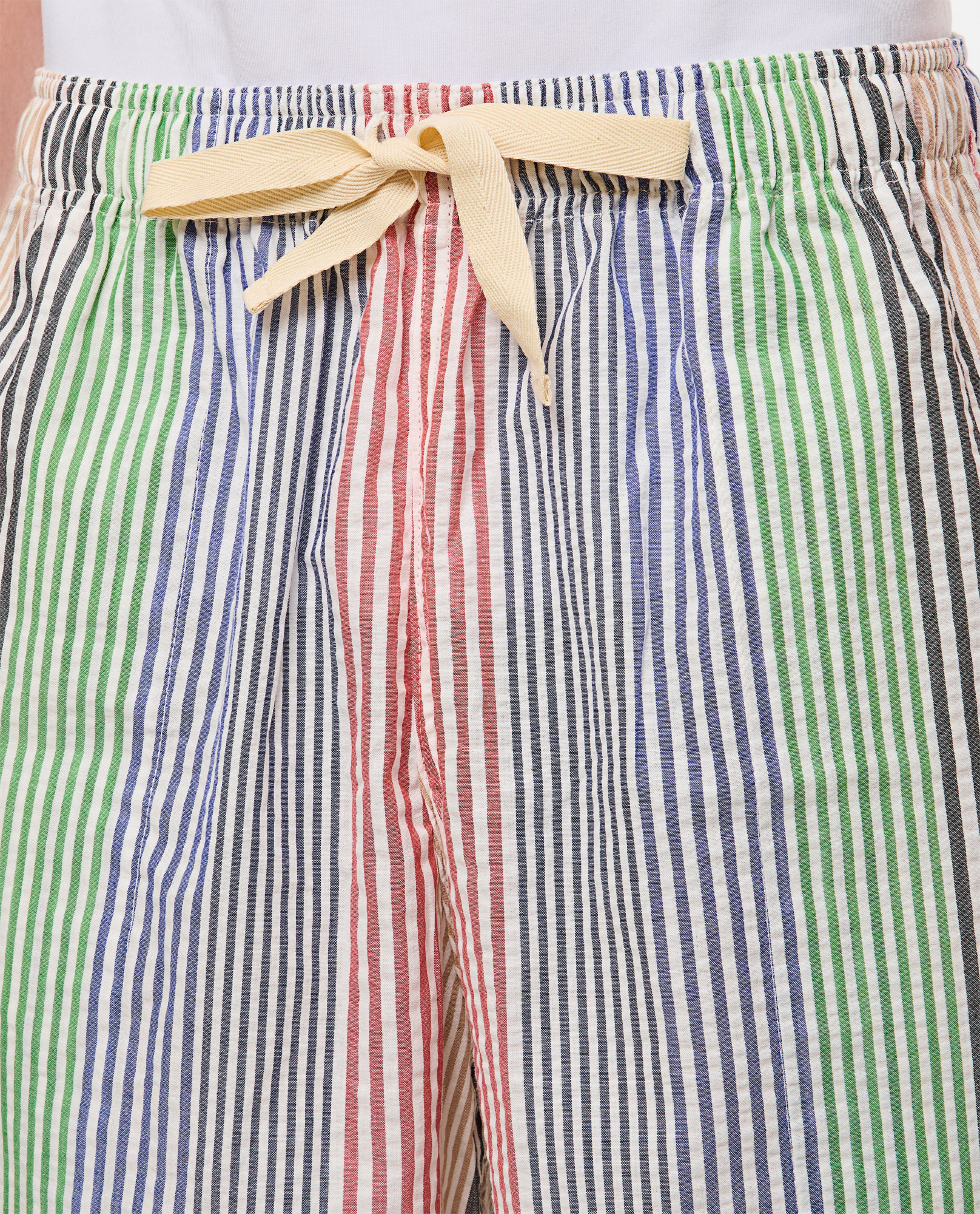 Howlin' Striped-pattern Seersucker-texture Shorts In Multicolor