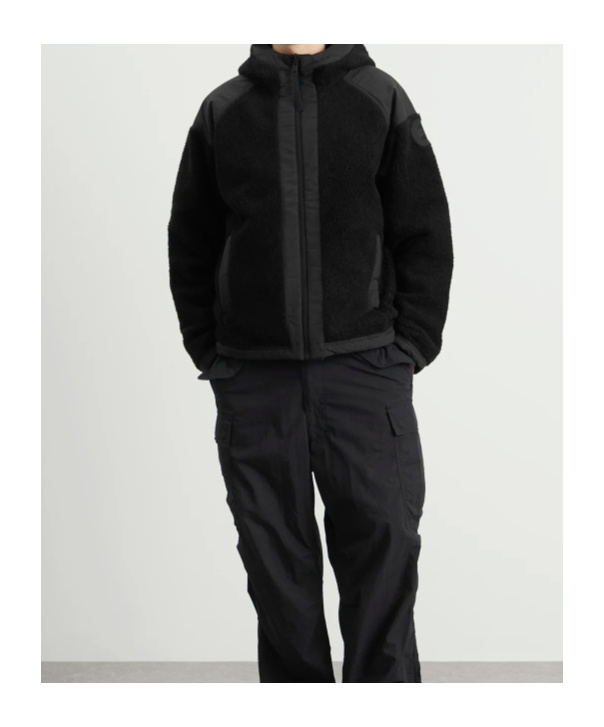 Canada Goose Alberni Reversible Ripstop And Wool-blend Fleece Hooded Jacket In Black