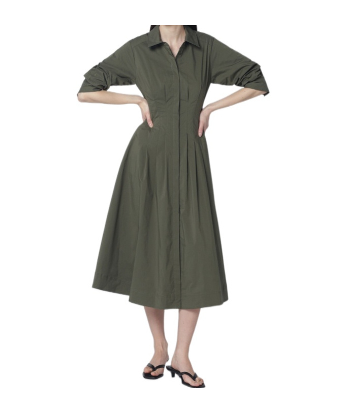Simkhai Midi Shirt Dress In Green
