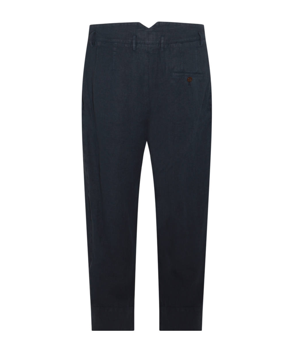 Vivienne Westwood Blue Linen Pants In Black